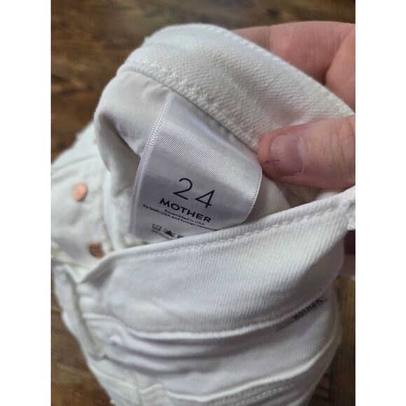 Mother Denim The Vagabond Mini Skirt in Fairest of Them All, white jean skirt sz - Picture 5 of 6